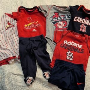 MLB St. Louis Cardinals Red and Navy Baby Matching Sets